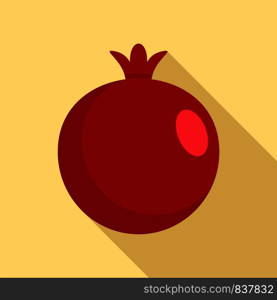 Red fresh eco pomegranate icon. Flat illustration of red fresh eco pomegranate vector icon for web design. Red fresh eco pomegranate icon, flat style