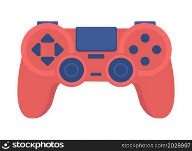 Red gamepad semi flat color vector object. Full realistic item on white. Console controller for gamer. Entertainment isolated modern cartoon style illustration for graphic design and animation. Red gamepad semi flat color vector object. Full realistic item on white
