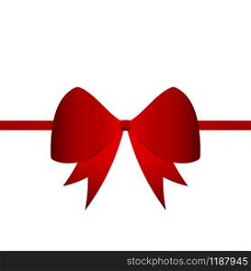 Red gift bow of ribbon isolated on white background. Red gift bow of ribbon