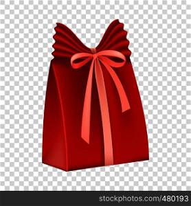 Red gift box icon. Flat illustration of red gift box vector icon for web. Red gift box icon, flat style