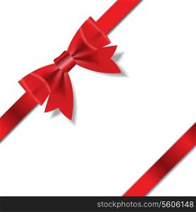 Red Gift Ribbon . Vector illustration. EPS 10.