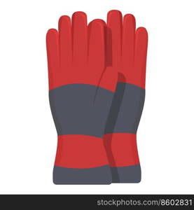 Red gloves icon cartoon vector. Jacket driver. Man safety. Red gloves icon cartoon vector. Jacket driver