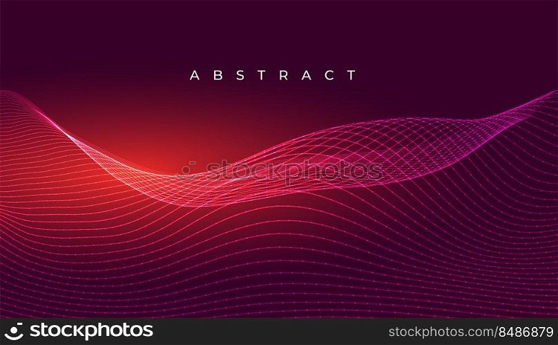 red glowing wave lines background