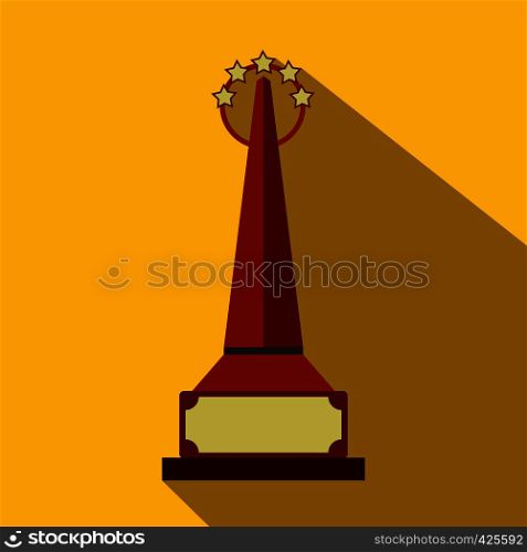 Red goblet flat icon with shadow on orange background. Red goblet flat icon with shadow