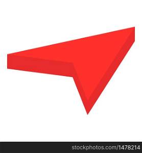 Red gps arrow icon. Isometric of red gps arrow vector icon for web design isolated on white background. Red gps arrow icon, isometric style