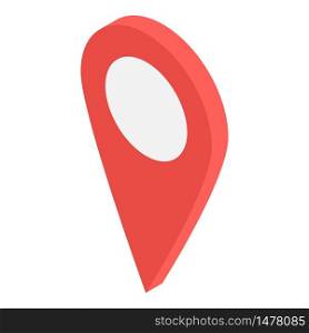 Red gps map pin icon. Isometric of red gps map pin vector icon for web design isolated on white background. Red gps map pin icon, isometric style