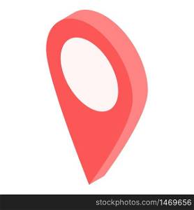 Red gps pin icon. Isometric of red gps pin vector icon for web design isolated on white background. Red gps pin icon, isometric style