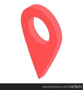 Red gps pin icon. Isometric of red gps pin vector icon for web design isolated on white background. Red gps pin icon, isometric style