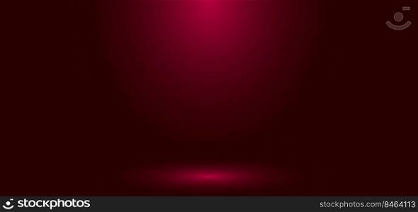 Red gradient wall studio empty room abstract background with lighting and space for your text. Vector illustration