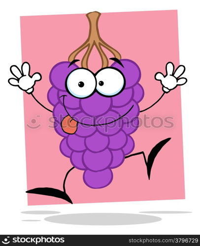 Red Grape Cartoon Character