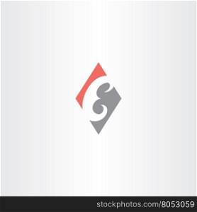 red gray letter e logo icon vector
