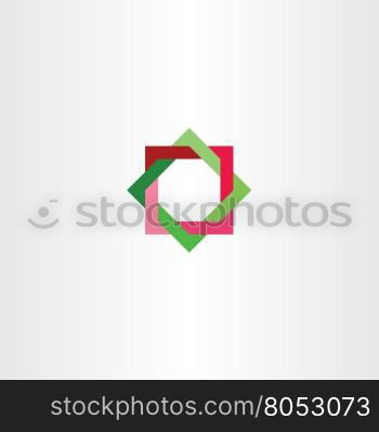 red green abstract square star tech