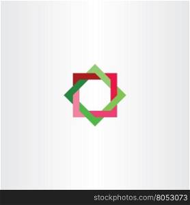 red green abstract square star tech