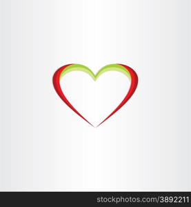 red green heart icon design