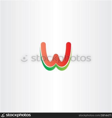red green letter w logo design vector stylized icon label
