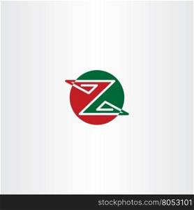 red green letter z logo sign vector