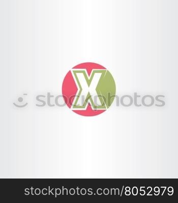 red green x letter circle logo icon