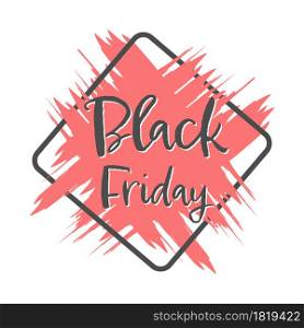 Red grunge banner with the inscription Black Friday for business, sales, promotion, advertising, stickers and labels. Flat style.