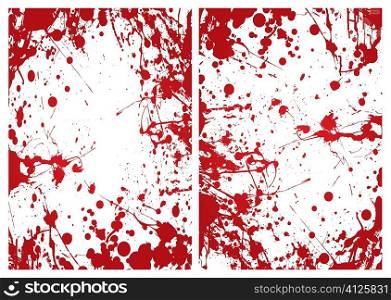 Red grunge ink splat blood border or frame background