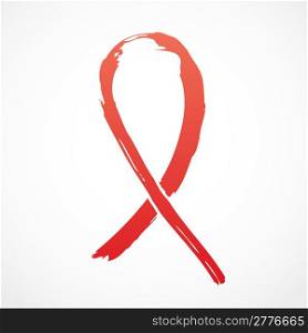 Red grunge Support Ribbon