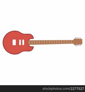 Red guitar isolated on a white background. Vector illustration of a musical instrument.