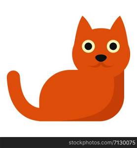 Red hair cat icon. Flat illustration of red hair cat vector icon for web design. Red hair cat icon, flat style