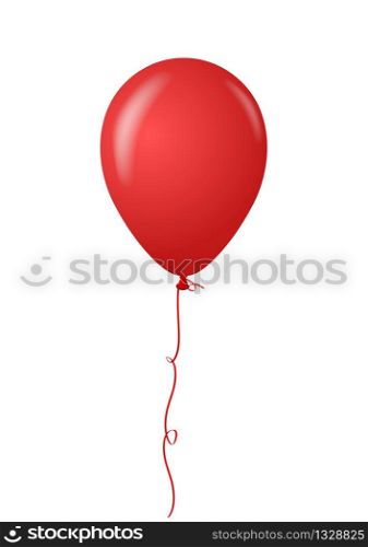 Red happy holiday air flying balloon isolated on white