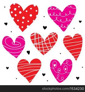 Red Heart and Love element icon and symbol in Valentine?s Day vector