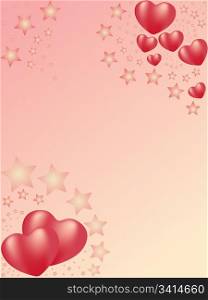 red heart background. 3d valentine
