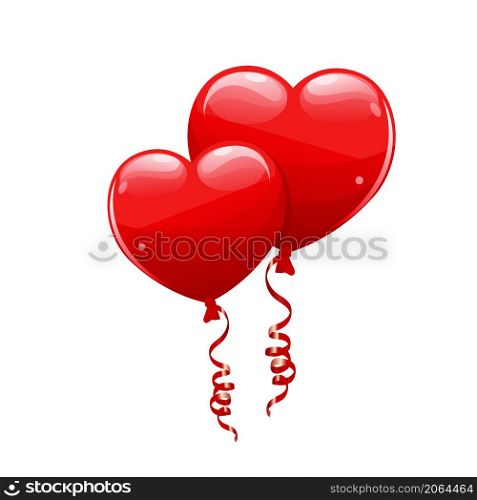 red heart balloons vector for a holiday or celebration