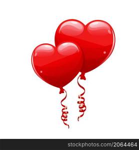 red heart balloons vector for a holiday or celebration