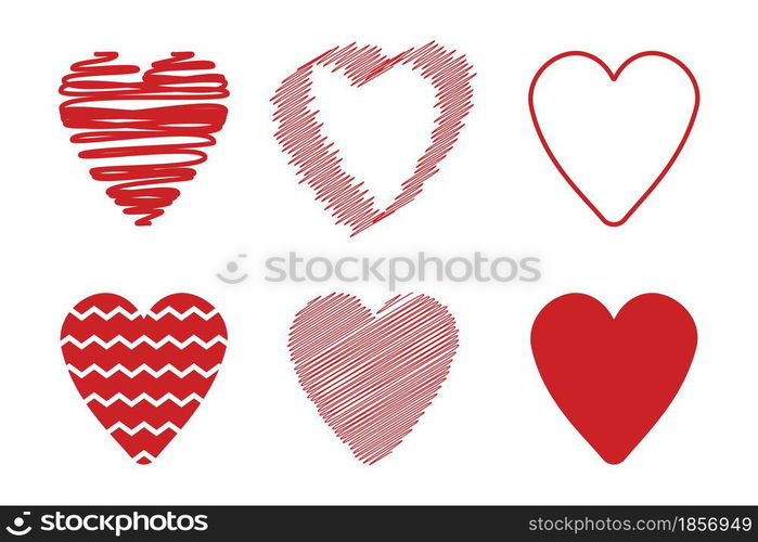 Red heart drawing. Love icon. On white background. Valentine day. Drawing heart. Vector illustration. Stock image. EPS 10.. Red heart drawing. Love icon. On white background. Valentine day. Drawing heart. Vector illustration. Stock image.