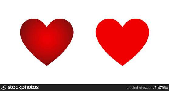Red heart gradient isolated vector decorative element on white background. Valentine day heart vector icon. Celebration concept. Romantic design. Heart shape. EPS 10