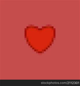 Red heart. Happy Valentines Day card in pixel art style. Retro 8 bit holiday banner. Love message. Vector illustration. Red heart. Happy Valentines Day card in pixel art style. Retro 8 bit holiday banner