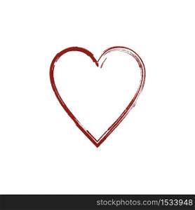 Red heart icon isolated on white background. Vector illustration
