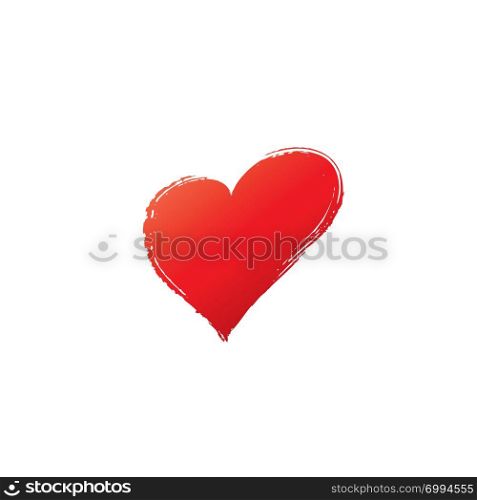 Red heart icon. Vector illustration on white background.. Red heart icon. Vector illustration on white background