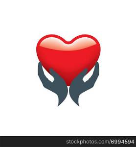 Red heart icon. Vector illustration on white background.. Red heart icon. Vector illustration on white background