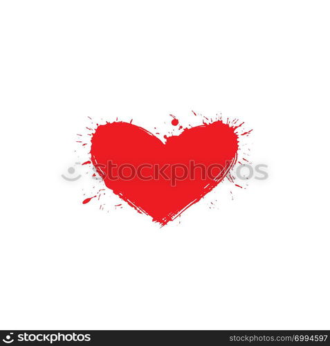 Red heart icon. Vector illustration on white background.. Red heart icon. Vector illustration on white background