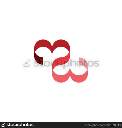 red heart love ribbon vector icon design element