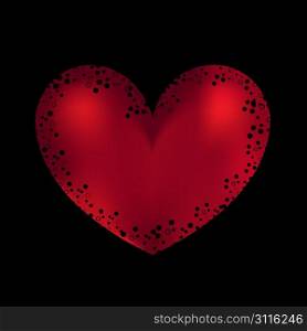 Red heart of love in day sacred valentine
