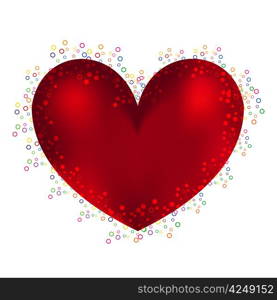 Red heart of love in day sacred valentine