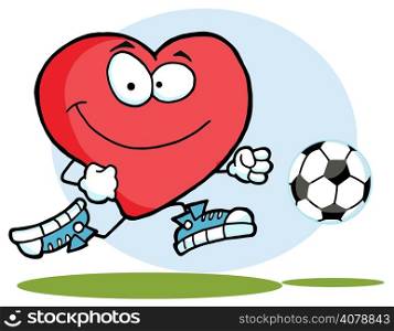 Red Heart Playing With Soccer Ball