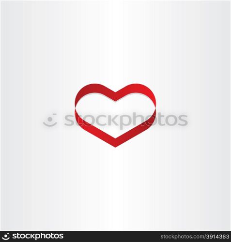 red heart ribbon banner symbol design