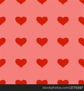 Red heart seamless pattern in pixel art style. pink background. 8 bit wallpaper. Valentine’s Day backdrop. Creative design for fabric, textile print, wrapping, cover, banner Vector illustration. Red heart seamless pattern in pixel art style. pink background. 8 bit wallpaper. Valentine’s Day backdrop.