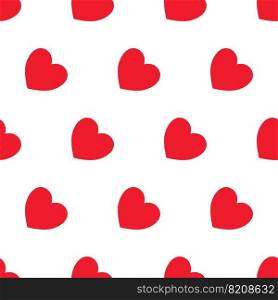 Red heart shape on white background pattern seamless