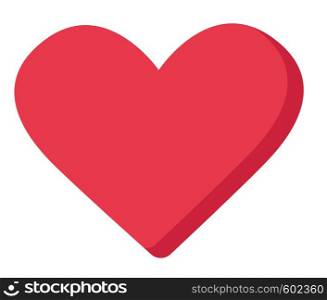 Red heart shape vector cartoon illustration isolated on white background.. Red heart shape vector cartoon illustration.