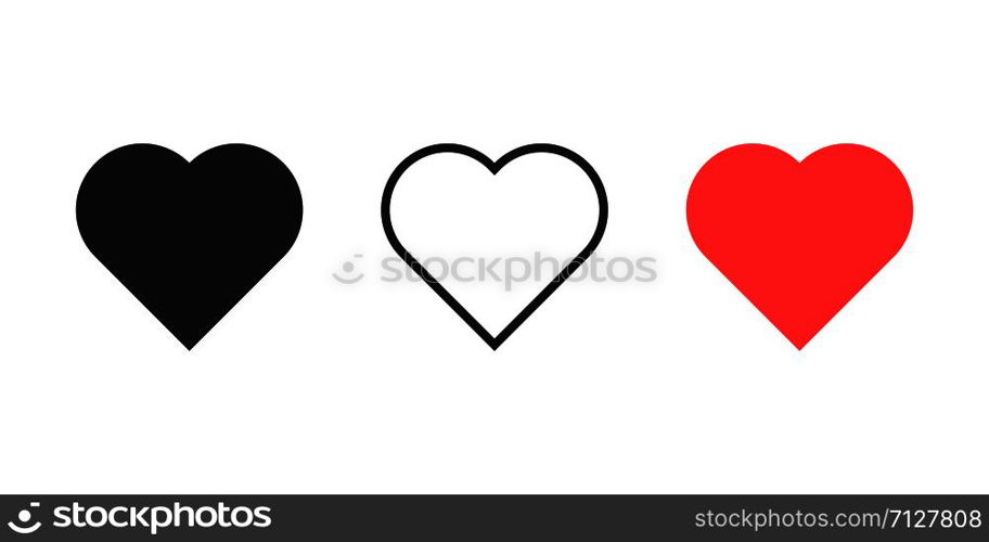 Red heart simple decorative sign symbol of love or celebration valentines day. Holiday decoration element. Heart love vector icon. EPS 10. Red heart simple decorative sign symbol of love or celebration valentines day. Holiday decoration element. Heart love vector icon.