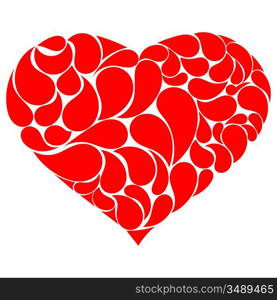 Red heart with drops