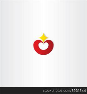 red heart with star vector logo icon sign