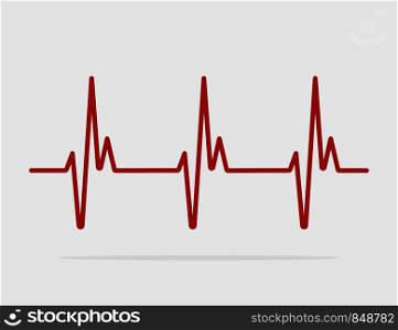 red heartbeat line vector icon in flat design. Eps10. red heartbeat line vector icon in flat design